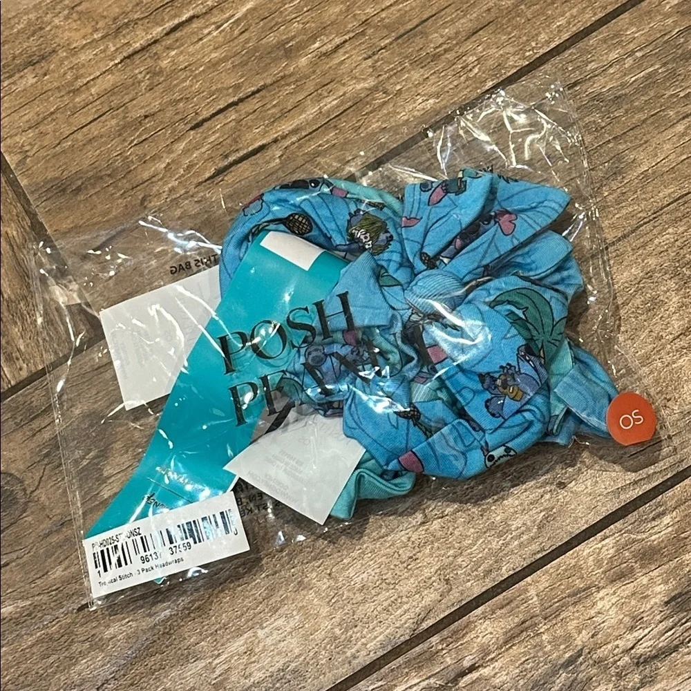 posh peanut Disney headwrap bow bamboo stitch tropical set NWT